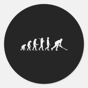 Pegatina Redonda Regalo de evolución de hockey sobre césped para ju