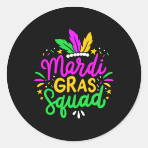 Pegatina Redonda Regalo de Fiesta de la brigada Mardi Gras