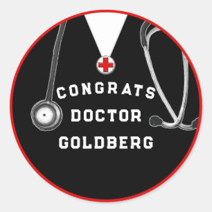 Pegatina Redonda Regalo de Graduación de Doctor