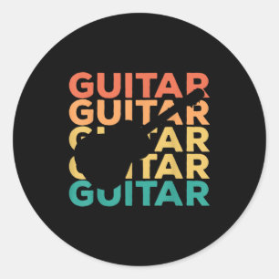 Pegatina Redonda Regalo de guitarra Guitaristas de guitarra acúst