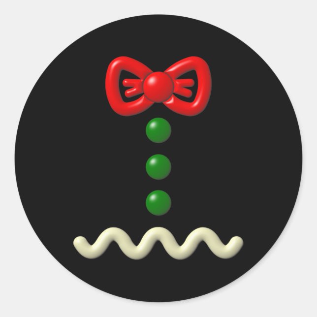 Pegatina Redonda Regalo de Halloween con traje de hombre de pan de  (Anverso)