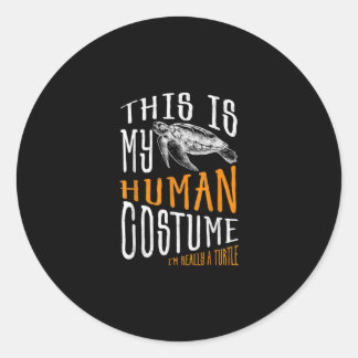Pegatina Redonda Regalo de Halloween Este Es Mi Disfraz Humano