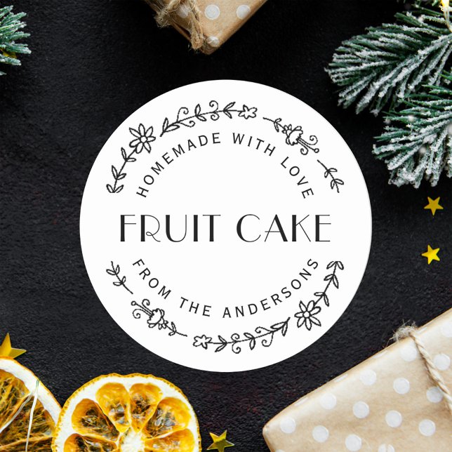 Pegatina Redonda Regalo de hormigón de festividad floral rústica (Subido por el creador)