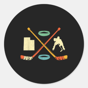Pegatina Redonda Regalo de jugador de hockey sobre hielo de Utah de