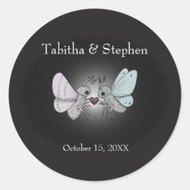 Pegatina Redonda Regalo de la boda del favor de la boda del novio g