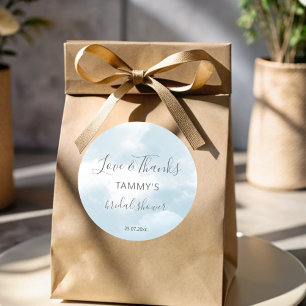 Pegatina Redonda Regalo de la ducha de nubes nueve