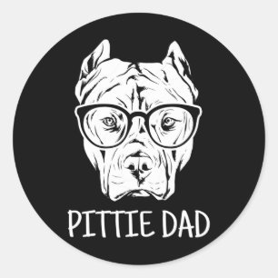 Pegatina Redonda Regalo de los amantes de Pitbull Dad