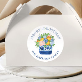 Pegatina Redonda Regalo de los Navidades de Mandarins en Chinoiseri