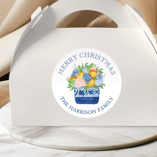 Pegatina Redonda Regalo de los Navidades de Mandarins en Chinoiseri (Subido por el creador)