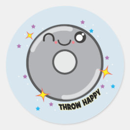 Pegatina Redonda Regalo de los Pegatinas de Kawaii Discus Thrower