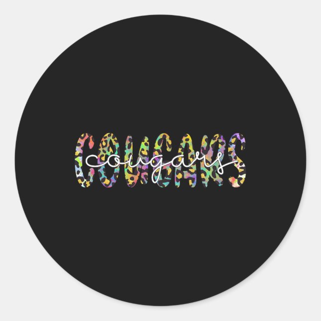 Pegatina Redonda Regalo de mascota del equipo de aficionados al dep (Anverso)