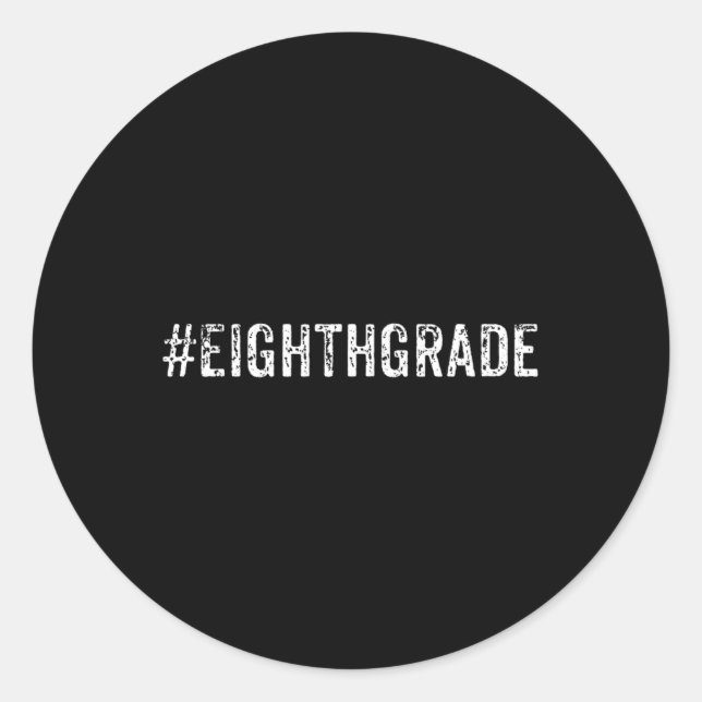 Pegatina Redonda Regalo de moda de estudiante de octavo grado o pro (Anverso)