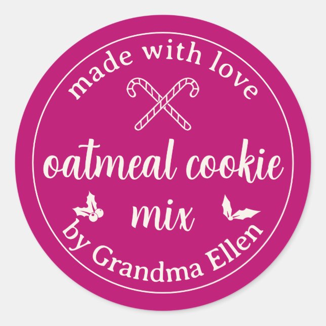 Pegatina Redonda Regalo de Navidad casero (Anverso)