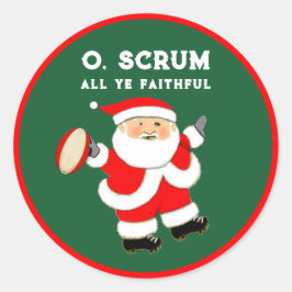 Pegatina Redonda Regalo de Navidad de Rugby