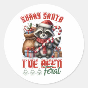 Pegatina Redonda Regalo de Navidad Lo siento Santa