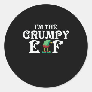 Pegatina Redonda Regalo De Navidad Soy El Grumpy Elf