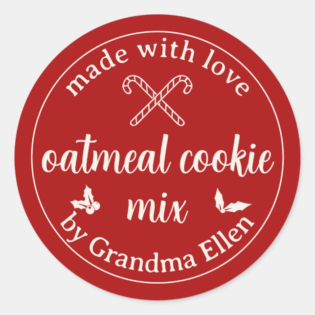 Pegatina Redonda Regalo de Navidades caseros (Anverso)