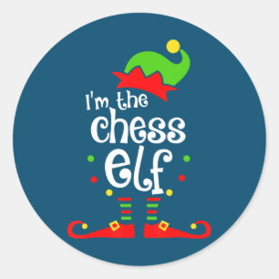 Pegatina Redonda regalo de navidades de amigos de la familia chess 