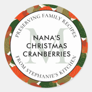 Pegatina Redonda Regalo de Navidades de recetas familiares
