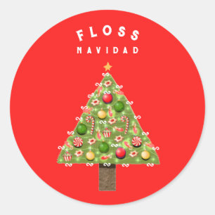 Pegatina Redonda Regalo de Navidades dentistas