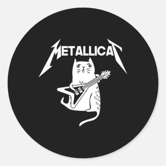 Pegatina Redonda Regalo de Navidades divertidos de guitarra de rock (Anverso)