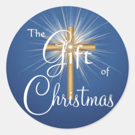 Pegatina Redonda Regalo de Navidades entre pegatinas