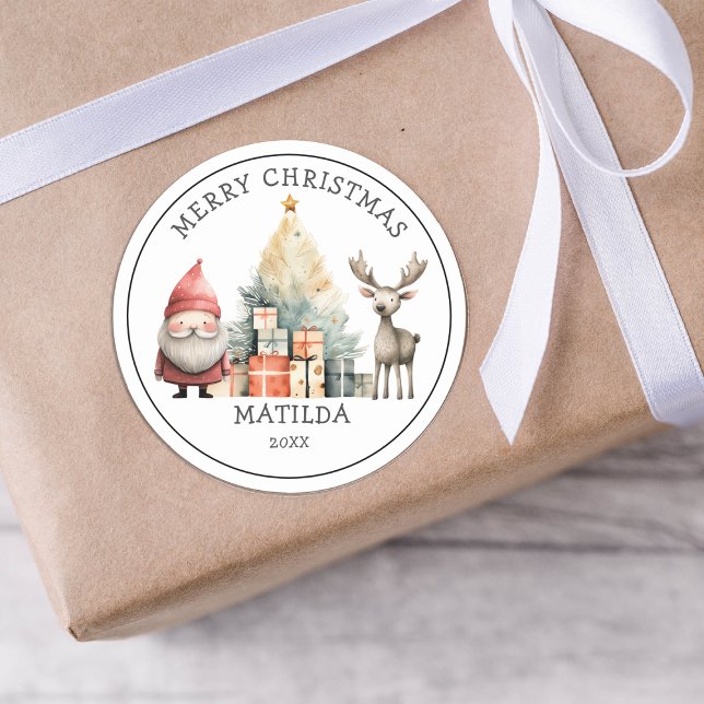 Pegatina Redonda Regalo de Navidades personalizados (Subido por el creador)