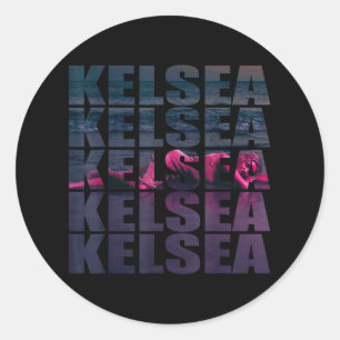 Pegatina Redonda Regalo De Nombre De Kelsea Personalizado Para Homb