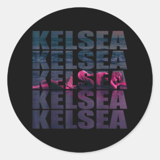 Pegatina Redonda Regalo De Nombre De Kelsea Personalizado Para Homb
