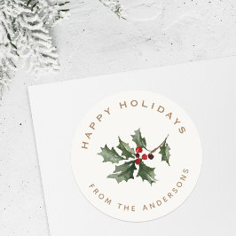 Pegatina Redonda Regalo de nombre familiar Mistletoe navidades