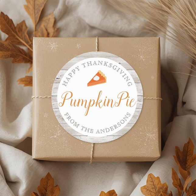 Pegatina Redonda Regalo de pan de acción de gracias para calabaza c (Subido por el creador)