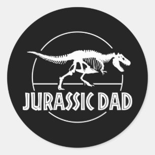 Pegatina Redonda Regalo de papá de dinosaurio Jurásico