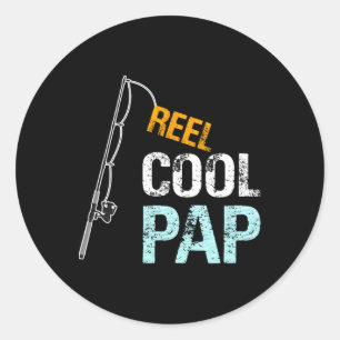 Pegatina Redonda Regalo de Papá de Nieta Nieto Reel Cool Pap