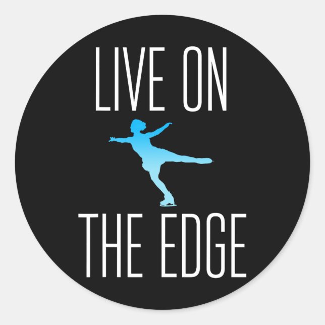 Pegatina Redonda Regalo de patinaje sobre hielo regalo de patinaje  (Anverso)