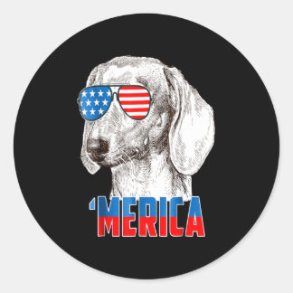 Pegatina Redonda Regalo de perro | Guay Dachshund 'Merica