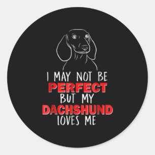 Pegatina Redonda Regalo de perro Mi Dachshund Me Ama