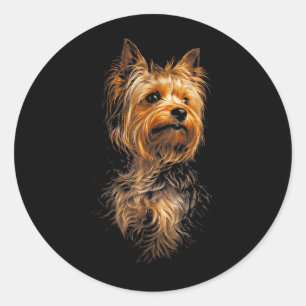 Pegatina Redonda Regalo de perro Yorkshire para hombres mujeres ama