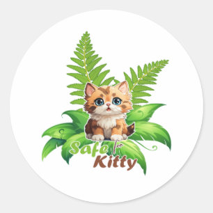 Pegatina Redonda Regalo de planta segura para gatos helecho de Bost