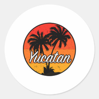 Pegatina Redonda Regalo de recuerdo de viajes de vacaciones de Yuca