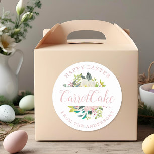 Pegatina Redonda Regalo de repostería personalizado de Pascua con f