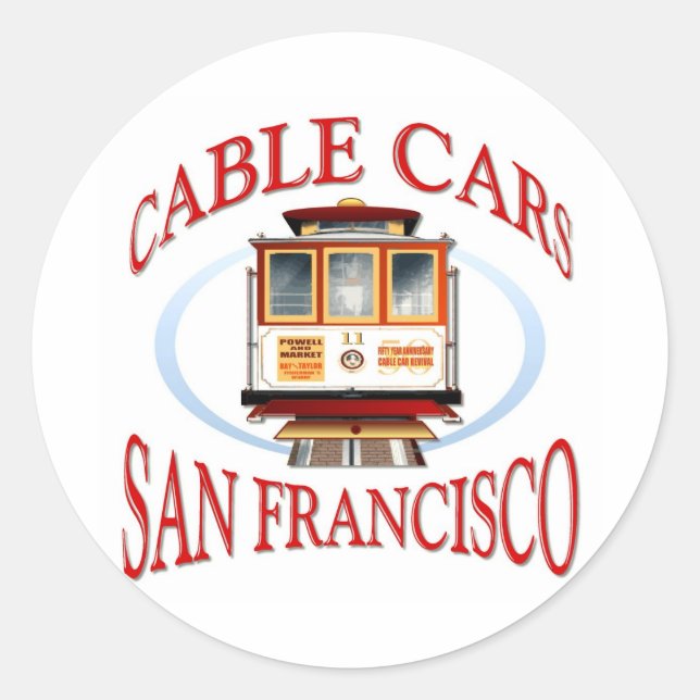 Pegatina Redonda Regalo de San Francisco California (Anverso)
