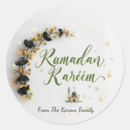 Pegatina Redonda Regalo de tema Ramadan Kareem Sticker para celebra