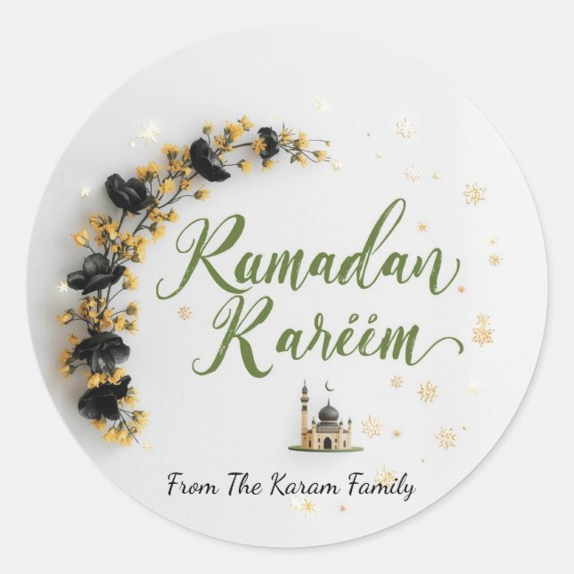 Pegatina Redonda Regalo de tema Ramadan Kareem Sticker para celebra (Anverso)