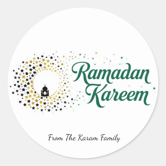 Pegatina Redonda Regalo de tema Ramadan Kareem Sticker para celebra (Anverso)