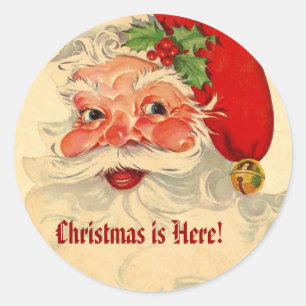 Pegatina Redonda Regalo de vacaciones V07 para Navidades de Santa S