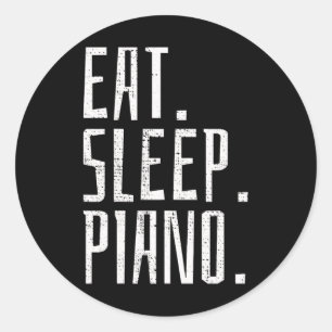 Pegatina Redonda Regalo de vinagre pianista de instrumentos musical