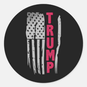 Pegatina Redonda Regalo de votante partidario de Trump Bandera esta