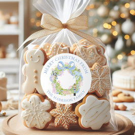 Pegatina Redonda Regalo de Wreath de los peinadores de color de agu