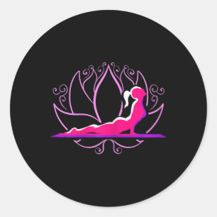 Pegatina Redonda Regalo de yoga para mujeres para ejercicios de yog