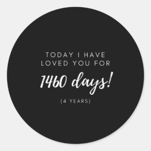 Pegatina Redonda Regalo del cuarto aniversario para Novia Novia Nov